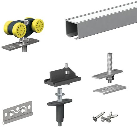 Système coulissant pliant SLID'UP 140 pour porte de séparation 4 panneaux - rail 1,8 m - 25 kg