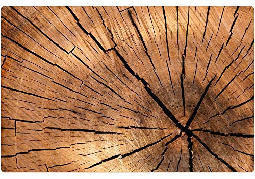 Tischsets 8er als abwaschbare Tischdeko im Landhaus Stil - Platzsets Holzoptik braun als Tischuntersetzer in 43 cm - Platzdeckchen als Tischunterlage für Esstisch Wohnzimmer Tisch