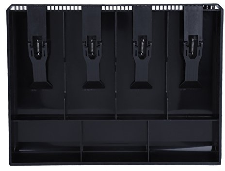 Quatre Compartiments Plateau d'insertion pour Caisse Enregistreuse,Tiroir-Caisse 4 Factures 3 Pièces Monnaie Boîte De Stockage - 12,6 x 9,6 x 1,4 Pouces - 3 Couleurs En Option(Noir)