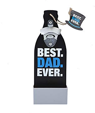 Best Dad Ever Beer Wooden Wall Bottle Opener Father's Day Christmas Gift