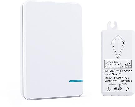 Thinkbee 80~275V Smart Light Switch kit - Waterproof WiFi Wireless Switch Compatible with Alexa and Google Assistant, Voice Control Timing Function App Remote Control Your Fixtures from Anywhere