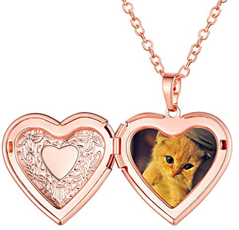 FaithHeart Herz Anhänger für Damen Rosegold Medaillons Damen schmuck mit Geschenkbox für Verlobung/Hochzeit/Jubiläum/Muttertag