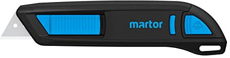 MARTOR Sicherheitsmesser Mit Klingeneinzug, SECUNORM 300, Profi Cuttermesser, Leicht, Kunststoff, Rechts- & Linkshänder, GS Geprüft, 19 mm Schnitttiefe