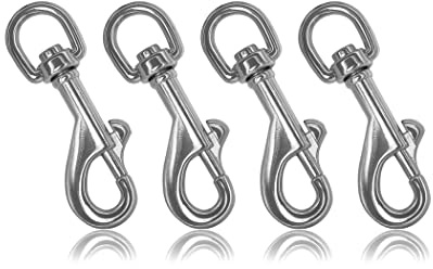 Ganzoo Karabiner-Haken mit Drehgelenk im Set, Bolzen-Karabiner für Hundehalsband, Stahl, für Paracord 550 Hunde-Leine, Schnapp-Haken mit Drehkopf, Zinklegierung, Metall Design