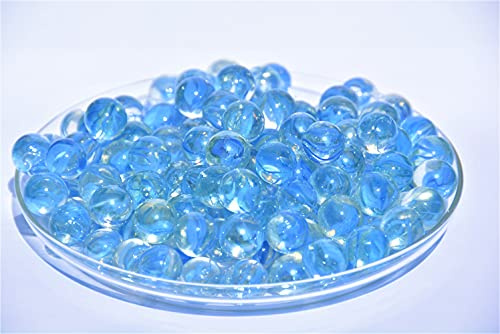 Worf Glaskugeln hochwertige Murmeln, Ø ca. 16 mm, 100 Stück (blau)