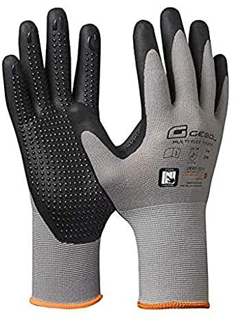 Gebol 1 paire de gants de travail pour écran tactile L avec picots L Taille XL (Gr 10) L Gris l Multi Flex Touch l