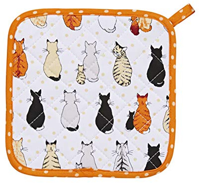 Ulster Weavers - Katzentopfmatte/Topflappen (21 x 21 cm) - 100% Baumwolle - Untersetzer mit Katzen - Katzendruck Topfmatte - für heiße Pfannen - Untersetzer für heiße Pfannen - Katzen-Küchenzubehör -