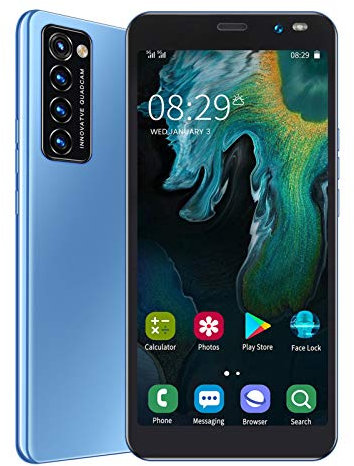 Smartphone, LANDVO Rino4 Pro Fotocamera HD Face Impronta digitale Sbloccato Smart Phone Piccolo 1 + 8G 128 GB Estensione 5.45 pollici Sblocca Smartphone(blue)
