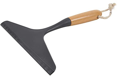 MACOSA UMEN155 - Rasqueta limpiacristales para ducha (bambú, diseño moderno), color negro