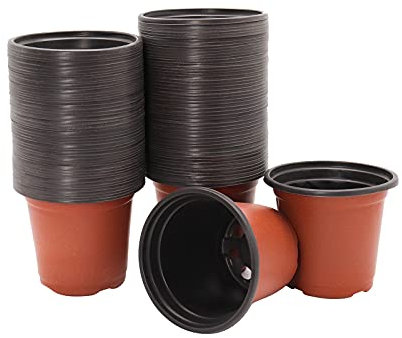 ValueHall Pots de Pépinière 100 Pièces Pots de Plantes en Plastique Pots de Fleurs 3.4 Pouce Pots de Semis Réutilisables Pépinières Fleur Plante Conteneur pour la Plantation V7F01