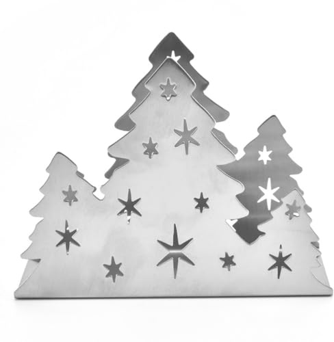 TOPBATHY WeihnachtenEdelstahl Flacher Serviettenständer Weihnachtsbaum Design Taschentuchhalter Papierhandtuchhalter für Zuhause Tischdekoration