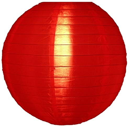 5 x Rot Lampions Nylon 35 cm