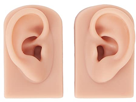 Silikonöronmodell, Vänster och Höger Mjuk Flexibel Modell Falsk öronpiercing, Mänsklig öronmodell, Realistisk Silikonöronform för Smyckesvisning, Akupunktur, Undervisning (#2)