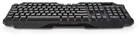 NEDIS Wired Gaming Keyboard | USB Type-A | Membrane Keys | LED | QWERTZ | DE Layout | Power cable length: 1.30 m | Multimedia