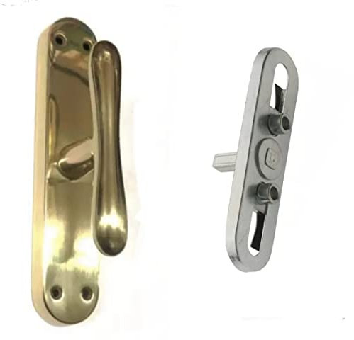 Maniglia cremonese in ottone per infissi in legno completa con movimento Gratz