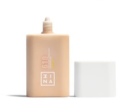 3INA - The Every Single Day Foundation SPF 50 610 - Base de Maquillaje | Con SPF 50 & Niacinamida - Fórmula ligera - Modulable - Cobetura ligera a media - Vegan - Cruelty Free - Extra Claro Frío