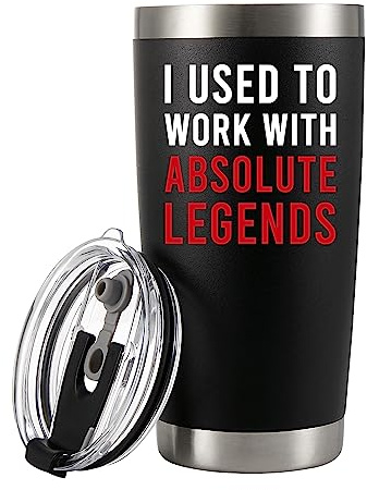 Panvola I Used To Work With Absolute Legend Vacuum Tumbler 20oz Black | Male Coworker Leaving Gift Quitting Stainless Steel Vacuum Insulated Tumbler Removable Lid with Straw and Brush