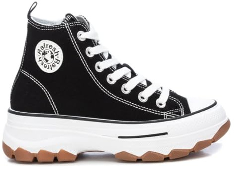 REFRESH - Zapatilla Mujer Negro - Calzado Cómodo y Versátil - Moda casual - Modelo 17191902 (Talla 38)