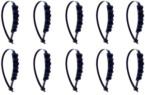 GANDUNQI10 Stück Winter-Anti-Rutsch-Schneeketten for Motorräder, Fahrräder, Reifen, Räder, rutschfeste Kabelbinder, Motorrad-Notfall-Reifenkettenwerkzeug (Color : 10pcs Black)-10pcs Black