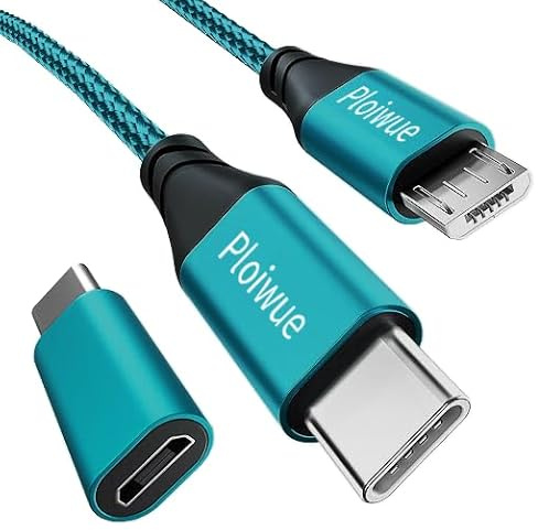 USB C auf Micro USB Adapter - 1M USB C zu Micro Ladegerät Kabel für Samsung Galaxy S20/S9/S9+/S10, Huawei, HTC, LG