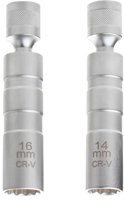 VOBOR tändstiftsnyckel 14 mm 16 mm, 2 stycken universal flexibel tändstiftsnyckel magnetisk tändstift uttag borttagare installeringsverktyg