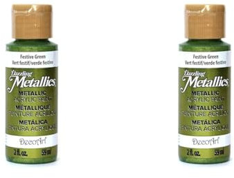 Deco Art Americana Acrylic Metallic Paint, Festive Green, 59 ml (Pack of 2)