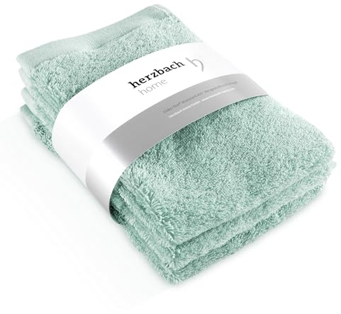 herzbach home Juego de 3 toallas de invitados de 30 x 50 cm, de alta calidad, suaves y absorbentes, 100% algodón natural (menta)
