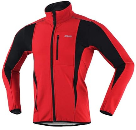 VeloZenith Fahrradjacke Herren Winter Wasserdicht Thermo Atmungsaktiv Reflektierend MTB Radjacke Herren Winter für Outdoor,Radfahren,Trekking,Klettern(Rot, L)
