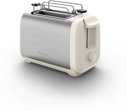 Moulinex Subito, Tostapane a 2 Scomparti con Scalda Brioche, Tostatura Veloce, Risparmio Energetico, Rifiniture Inox, LT5S1AK