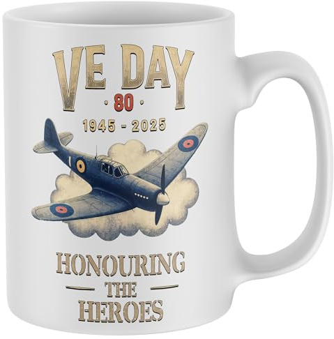 Purple Print House VE Day 80th Anniversary Mug Honouring The Heroes Tea Coffee Cup WW2 Memorabilia Keepsake