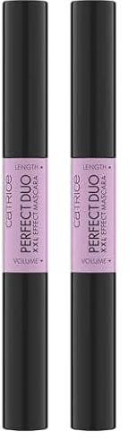 Catrice Perfect Duo XXL Effect Mascara, Nr. 010, Schwarz, langanhaltend, volumengebend, Extremes Volumen, intensiv, vegan, ohne Mikroplastikpartikel, Nanopartikel frei, ohne Parfüm, 2er Pack (8ml)