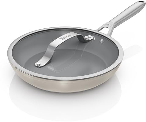 Ninja ZEROSTICK Ceramic Pro 32 cm Frying Pan, Scratch Resistant, Made PTFE-Free, All Hob Compatible, Stone, CW30032UKST