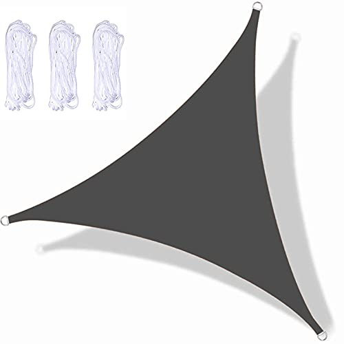 Vela parasole triangolare impermeabile, 5 x 5 m, resistente, con kit di montaggio, per patio, cortile, giardino, protezione dai raggi UV, vela ombreggiante esterna