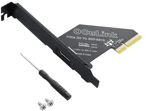 SinLoon Adaptador PCIE a Oculink SFF-8612 PCI-Express 4.0 Oculink Tarjeta gráfica externa con soporte de ranura (PCIE X4)