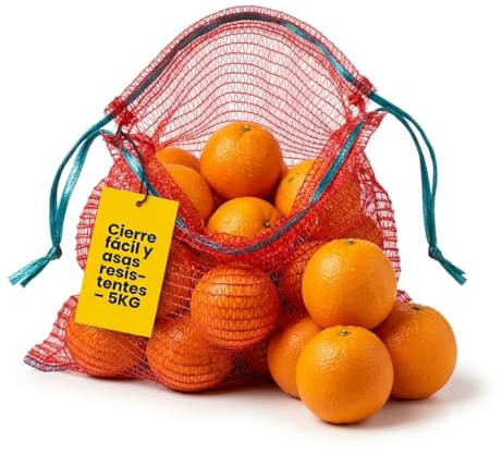 PAMPOLS Pack 500 Sacos de Malla para Naranjas, Cebollas o Frutos Secos con Cierre y Asas | Peso Util 5kg | Malla Red Raschel | Medidas 32x44cm | Color Rojo