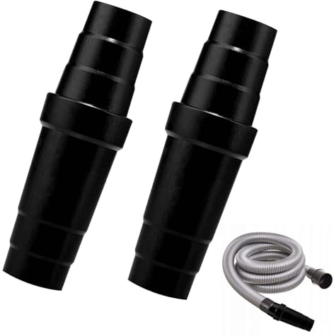 2Pcs Dust Extractor Hose Adaptor, Universal Vacuum Attachments, Vacuum Hose Adapter, for 31.5mm-45mm Dust Extraction Hose Adaptor, for Power Tools Table Saw Circular Saw Eccentric Grinder(Black)
