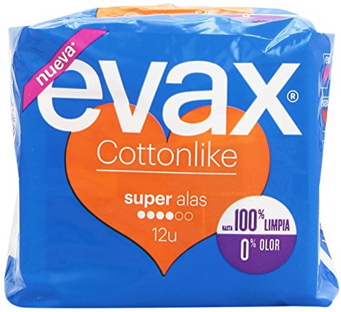 Evax Cottonlike Super Damenbinden mit Flügeln, 12 Stück