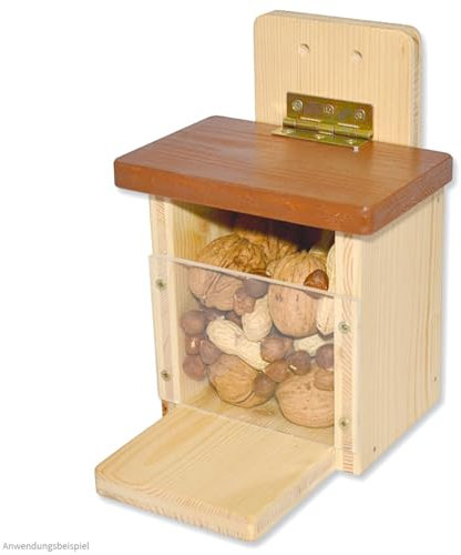 matches21 HOME & HOBBY Eichhörnchen Futterhaus DIY Holz Bastelset für Kinder ab 11 Jahren mit Klappdeckel