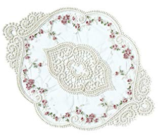HEMOTON 1pieza Mantelito De Encaje Bordado Retro Tapete Decorativo para Mesa para Cocina y Comedor