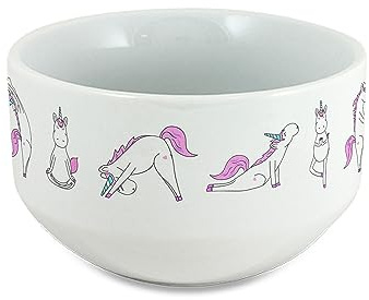 Tachinedas Kreativshop Lustige Müslischale Yoga Einhorn Müslischüssel Porridge Schale Schüssel Namaste Frühstück Unicorn