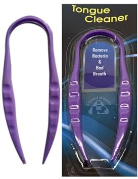 AARNAV Purple Plastic Tongue Cleaner Plastic Tongue Scraper for Adults and Kids - Oral Dental Care | Bad Breath Remover (Purple)