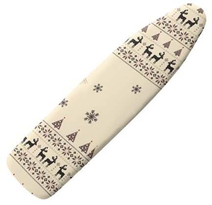 Micoklinlin Bügelbrettbezug Beige und -unterlage für Dampfbügelstation 38x137 cm Neuheit Bunt Hauses Dekoration Bügelbrettbezüge mit Elastischer Rand für Bügelbretter