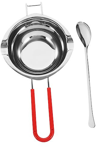NUOBESTY 1 Satz Wachs Schmelztiegel stainless steel inoxlm supoon Schokolade Schmelztiegel Wachsverflüssiger-Kit selbstgemacht handhaben Süssigkeit Leuchter Rostfreier Stahl