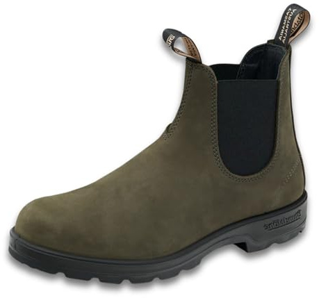 Blundstone 2442 Classic Series Chelsea - Stivaletti unisex per uomo e donna, con assorbimento degli urti e pelle nabuk resistente all'acqua, colore verde foresta, taglia 40 US da uomo, taglia 39 EU