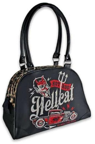 Hotrodspirit - Bolso de mano bowling hot rod hellcat hell and back femme pinup rockab, Negro , Talla única