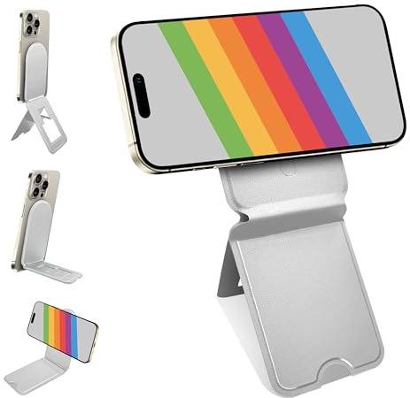 Trepied iPhone, Trépied Magnétique pour Smartphone, Cuir Écologique Anti-salissures, Support iphone (avec Anneau Métallique), Idéal pour pour Vlogging, Parcourir, Photographie Macro et Appels Vidéo