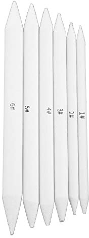 HYROOY 6 x Tortillon-Stump-Skizzen, 6 Größen, Kunst-Zeichenwerkzeug, Pastell, neues Papier