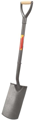 Amtech - 28in Treaded Digging Spade, Heavy Duty Steel Blade, Foot Treads, For Planting and Borders (Hammertone Grey)