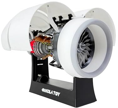 NIKOLATOY Small Size RR Trent 900 Turbofan Engine Model, High-Detail Model for Enthusiasts, Multifunctional STEM Kit for Creative Projects and Exploration (T900 Small Size) (Small Size)