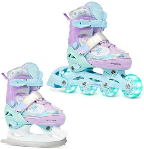 RAVEN 2in1 Schlittschuhe Inline Skates Inliner für Kinder Mädchen verstellbar Geburtstag Geschenk